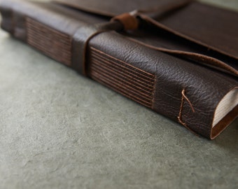 Large Leather Journal or Sketchbook - 10 x 10