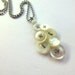 Pearly White Vintage Button Pendant Necklace
