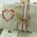 Lavender Sachets Set of Three, French Linen with Red Stripes & Floral Heart