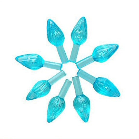 Ceramic Christmas Tree Lights Medium Twist Aqua 50 PC