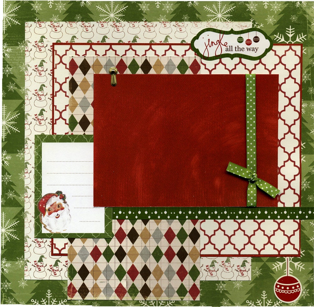 Premade Christmas Scrapbook Page Jingle All The Way