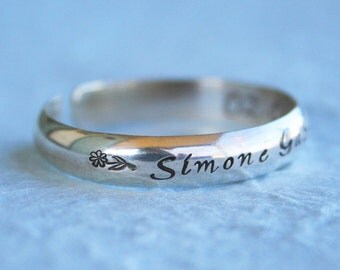 Baby Jewelry - Sterling Baby Cuff Bracelet- Handstamped Jewelry for Baby