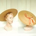 1950s Summer School Girl Hat / Vintage Straw Sun Hat