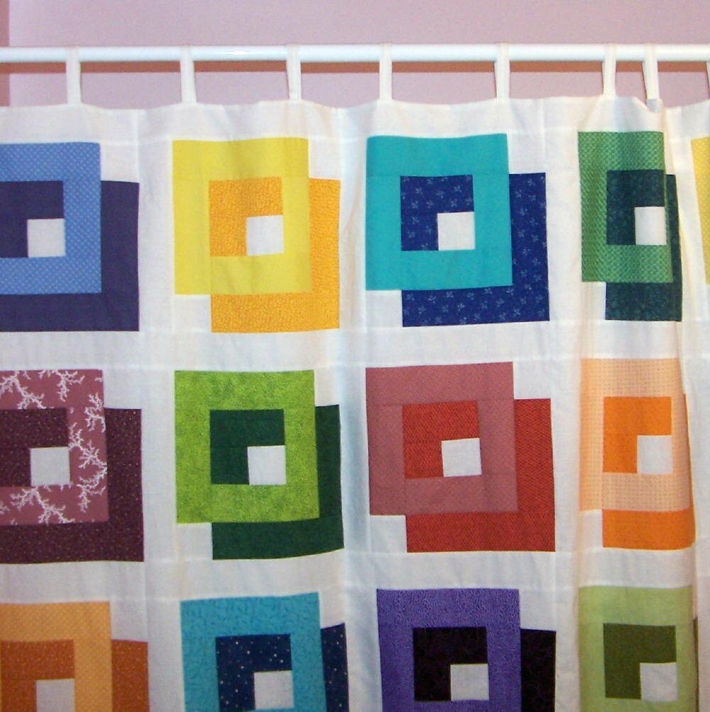 Patchwork Moderne Dusche Vorhang Schatten Quadrate