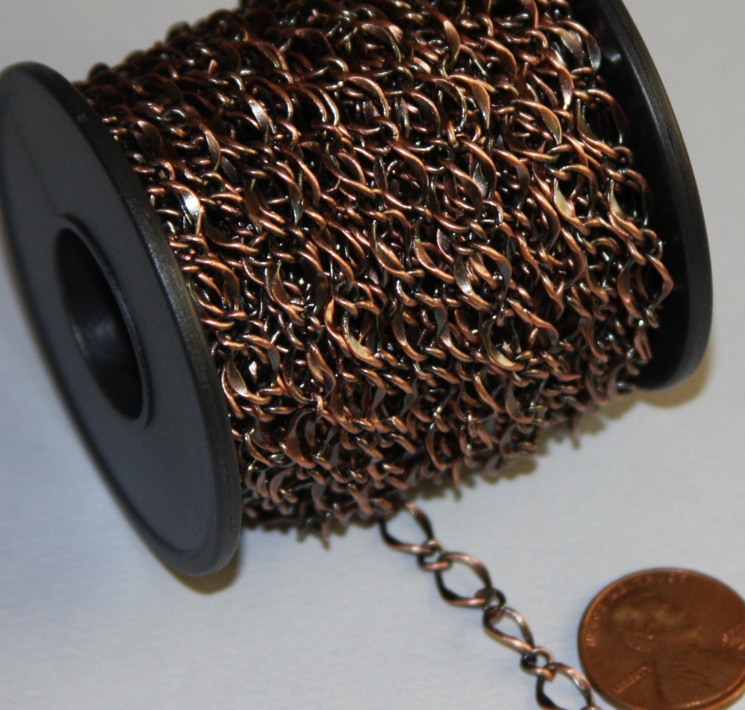 5 ft of Antiqued Copper Chain high quality hammered soldered