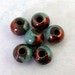 Mykonos Greek Ceramic Round Beads 6 mm Raku Frosted Copper 6-Pieces M134