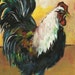 Rooster Farm Animal Painting by Miniaturist Michele Bruce