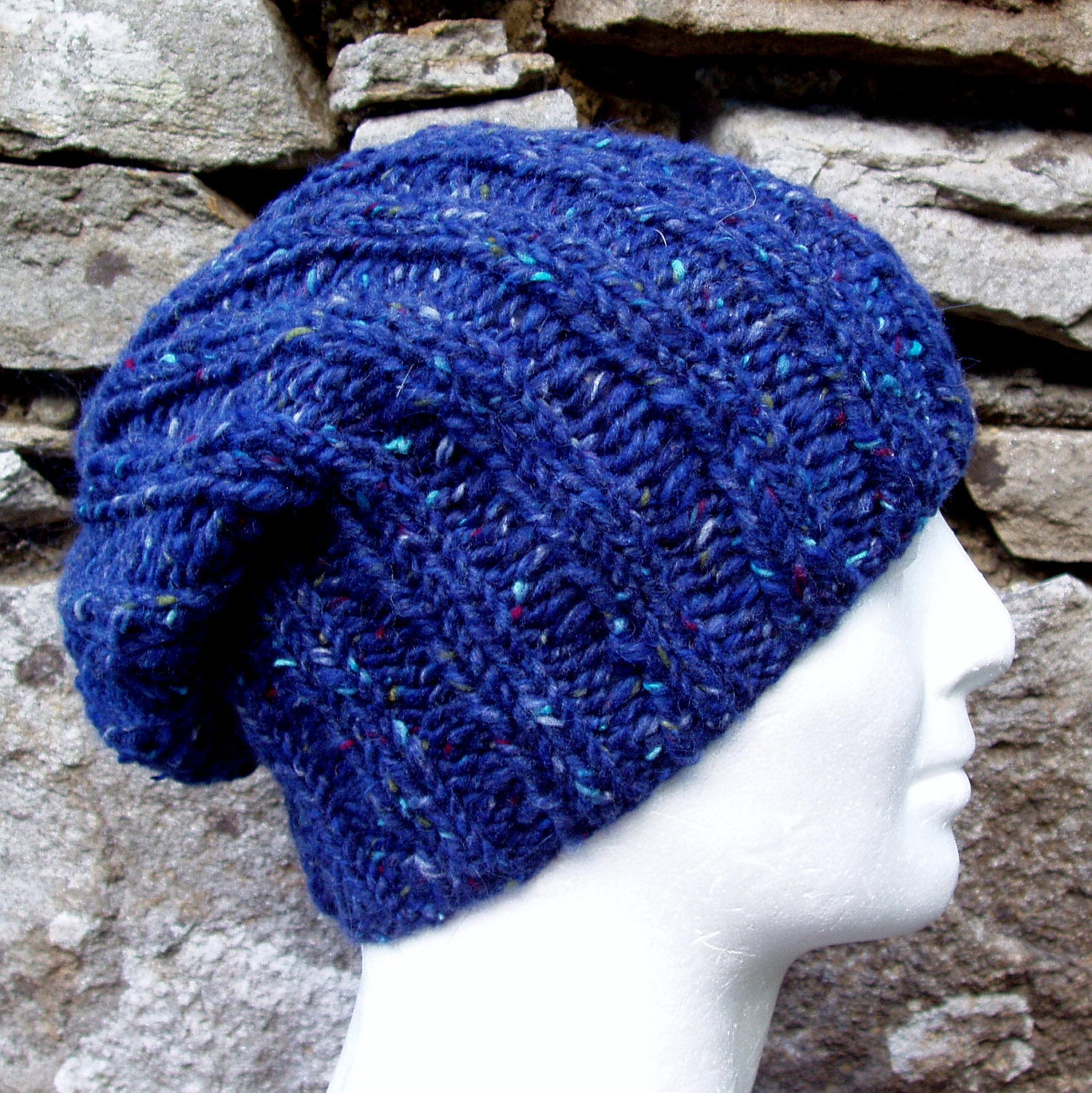 KNITTING PATTERN/SEATTLE Chunky Slouch Hat Knit Ribbed