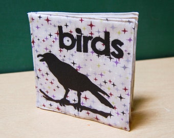Birds Cloth Book, printed on organic cotton
