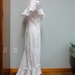 Vintage Hawaiian Mermaid Dress Holoku White on White Ruffled