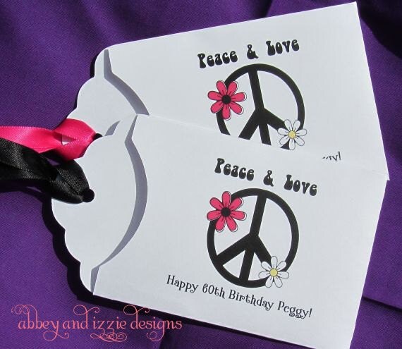 Peace Sign Party Favors - Lottery Ticket Favors - Birthday Party Il_570xn