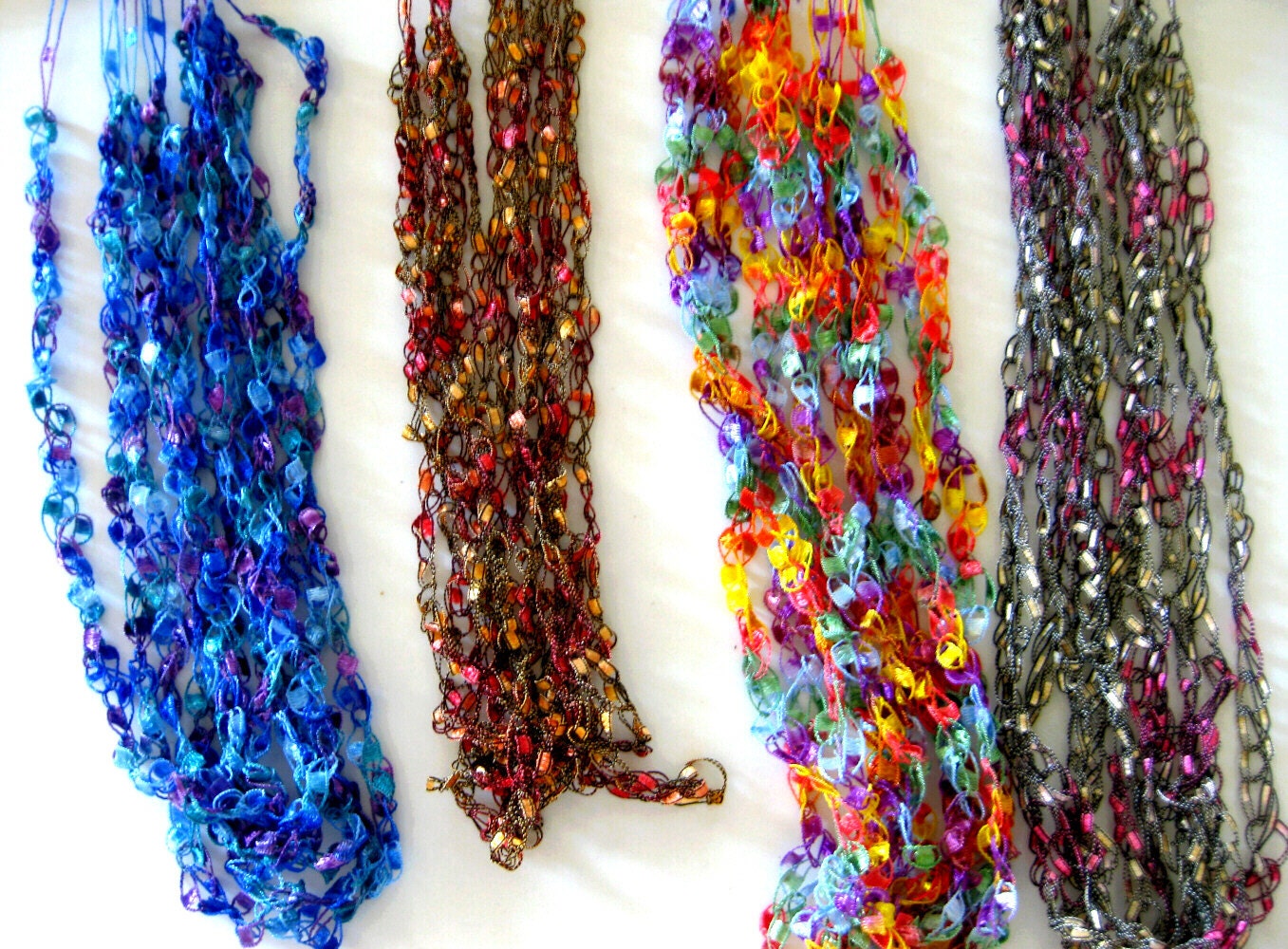 Pattern for Crocheted yarn Ladder Ribbon yarn by crochetgal