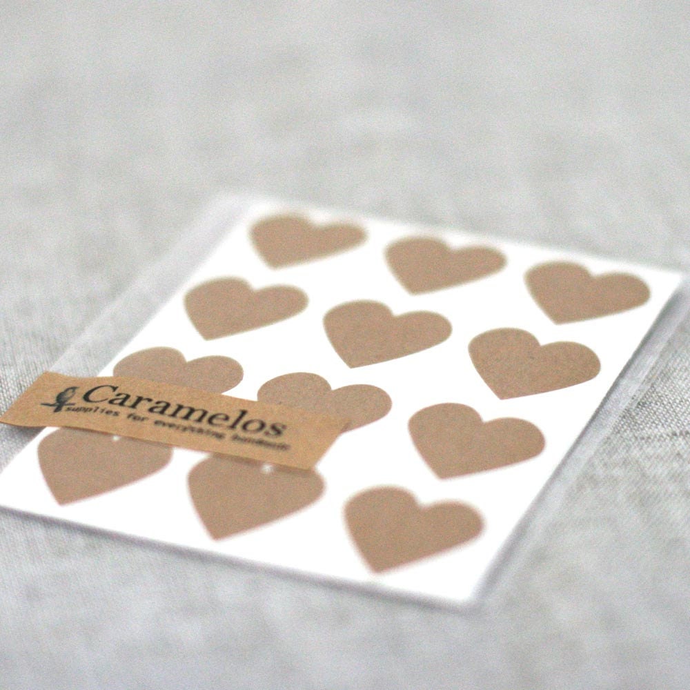 Kraft Heart Stickers 108