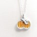 Halloween jewelry, pumpkin necklace concrete, sterling silver Fall harvest pendant orange