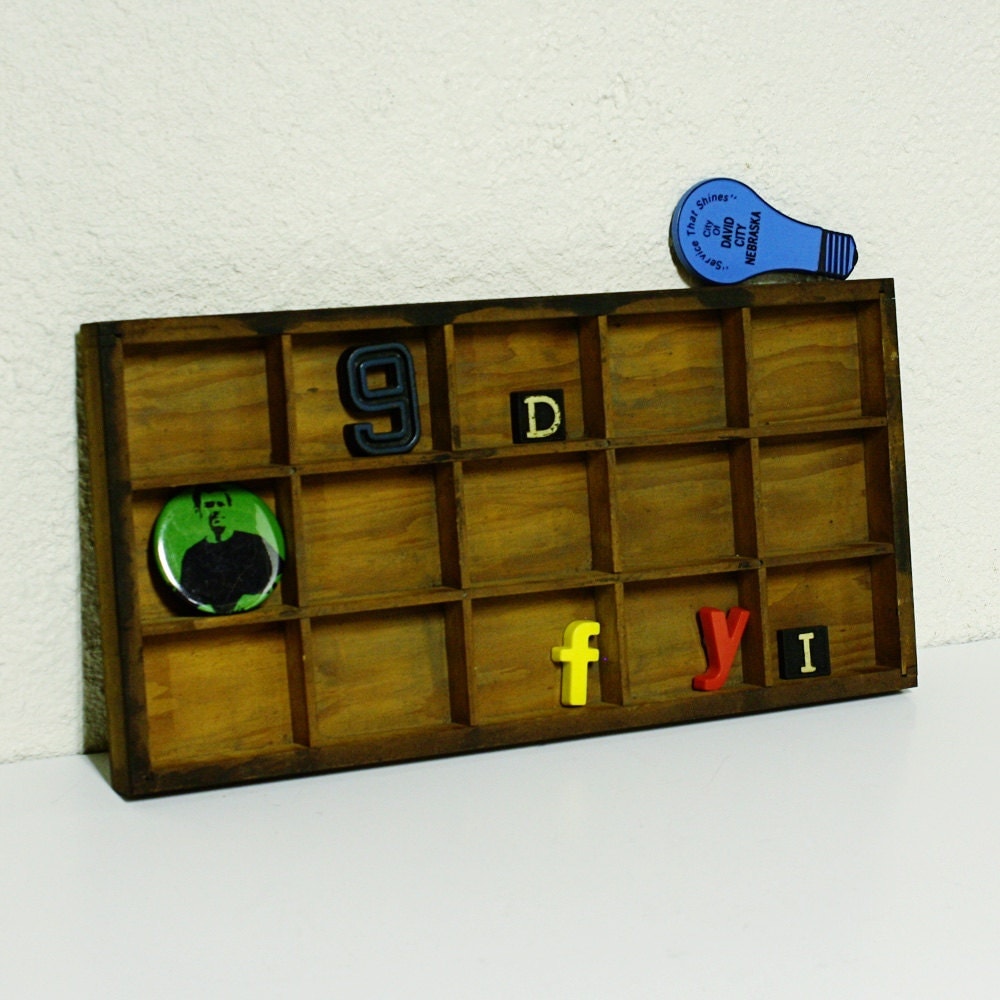 Vintage printers drawer shadow box display by OldCottonwood