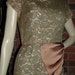 Vintage 50s Green Lace Wiggle Cocktail Party Dress S M with Side Bow