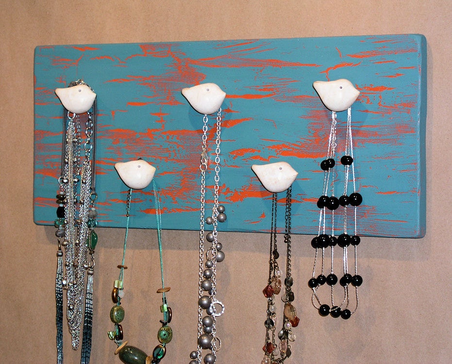Jewelry Wall Hooks Necklace and Scarf Organizer Handmade
