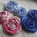 Scrapbook Flowers...6 Piece Set of Very Pretty Red White and Blue Summer Dreams Scrapbook Paper Flower Rolled Roses