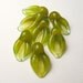 GREEN GLASS LEAVES Lampwork Glass Leaf Beads handmade jewelry supplie sra