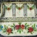 Vintage Beaded Handbag - White Red Floral