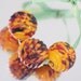 Yellow Trio - Handmade glass art lampwork beads- SRA FHF