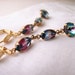 Rainbow earrings with vintage Iris rhinestones
