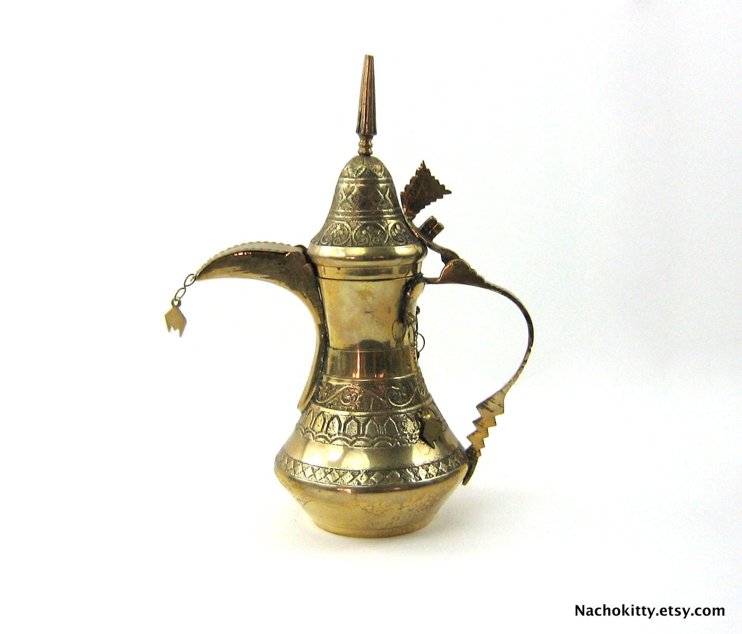 Arabian Teapot Vintage Saudi Arabian Handmade Pot by BarnOwlGoods