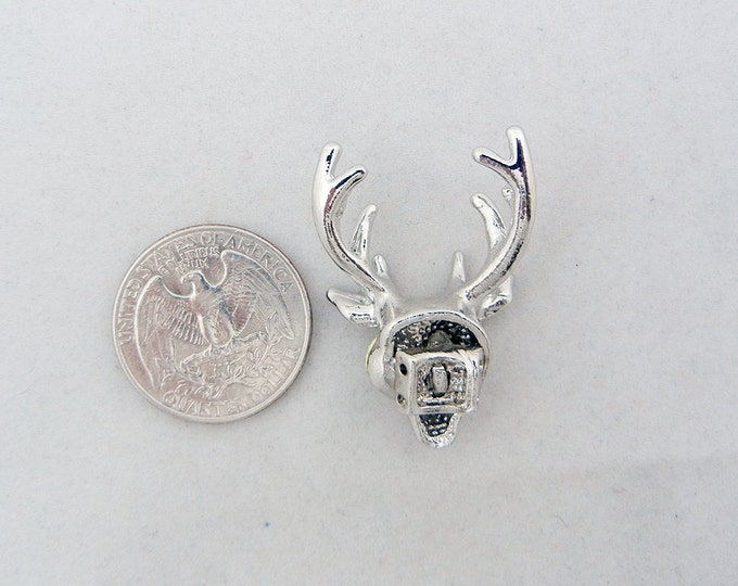 Silver-tone Deer Head Slide Charm