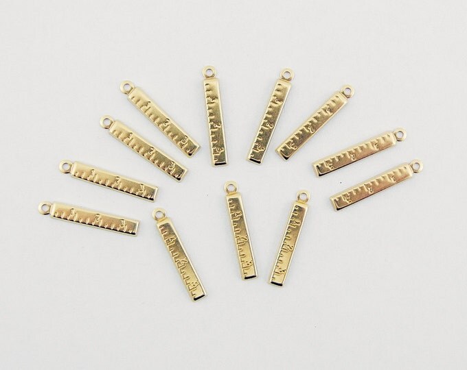 12 Brass Ruler Charms