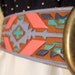 Native American print leather belt 34in