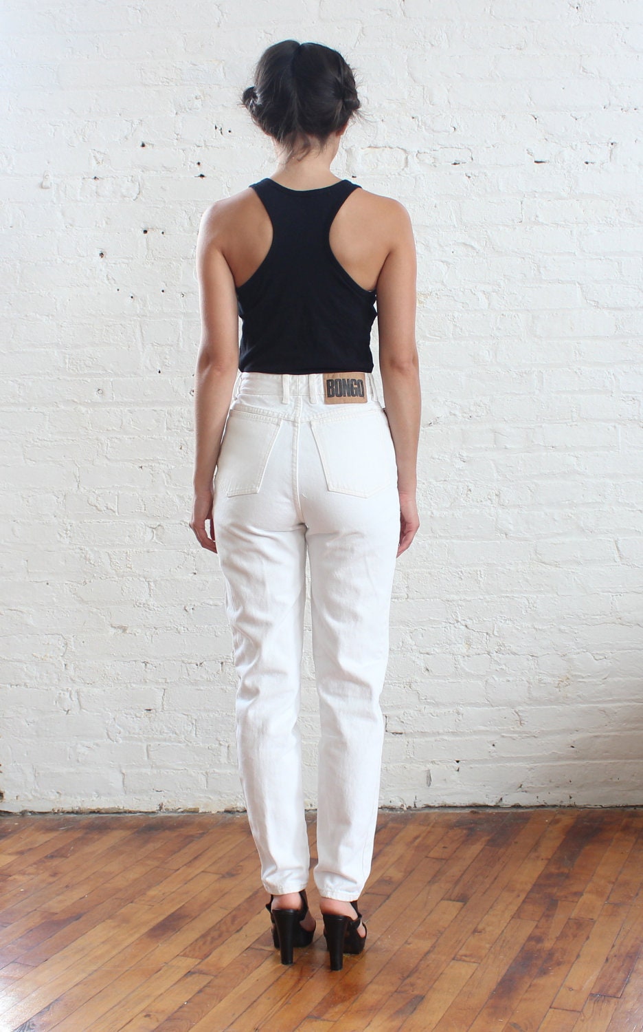 gap high waisted white jeans