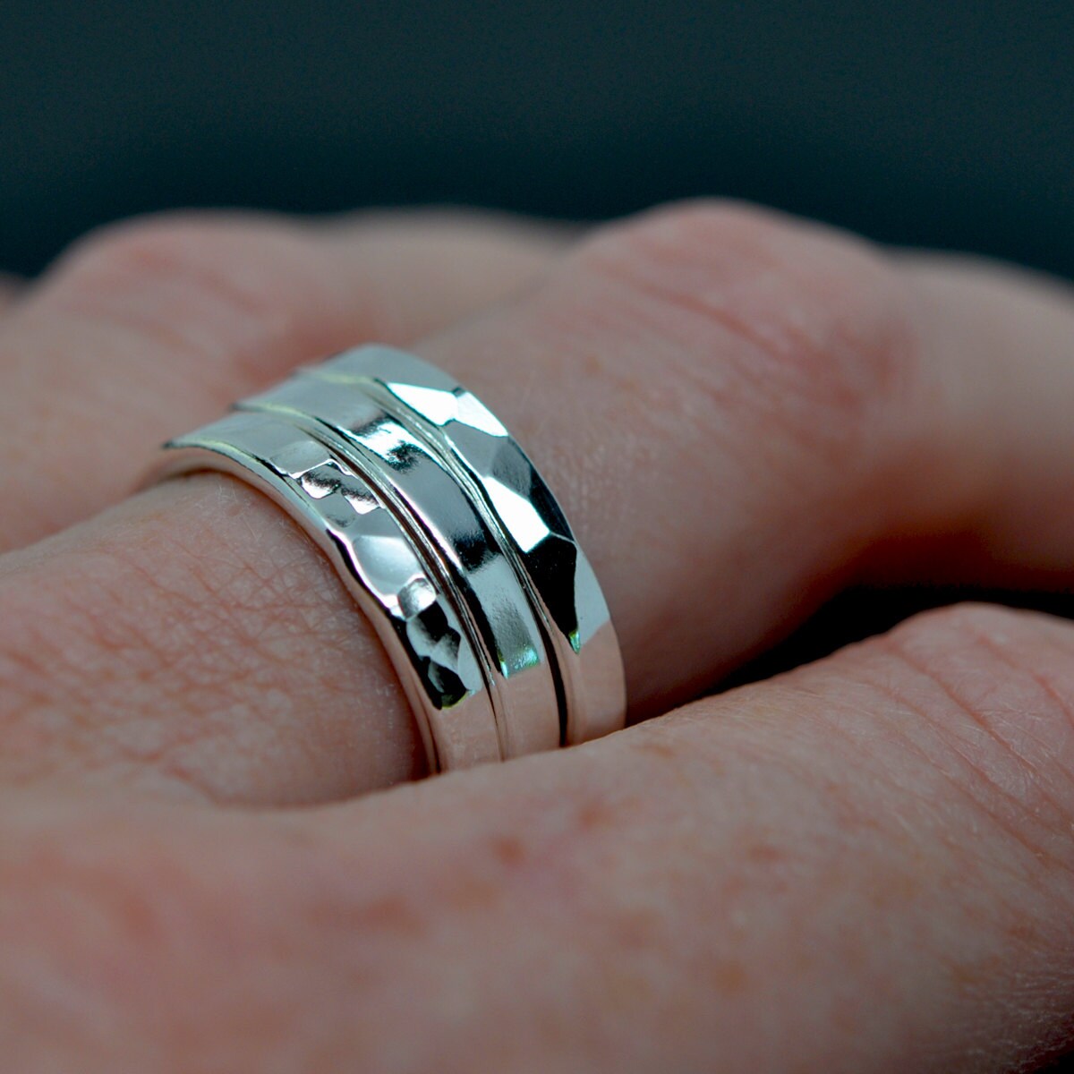 Stacking Silver Rings Pure Silver Eco Friendly Recycled Metal