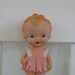 Rubber Doll Girl Toy Children Yellow Squeaky Pink