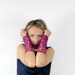 felted lace wristwarmers wool texturised in pink