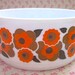 Funky Orange Flower Arcopal 1970s Serving Bowl