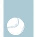 Baseball Silhouette Art Print in Baby Blue, Sports Room DECOR, 8 x 10 - SALE