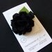 Black Felt Carnation Flower Hair Clip - scallop carnation style - Perfect for back to school - Photo props
