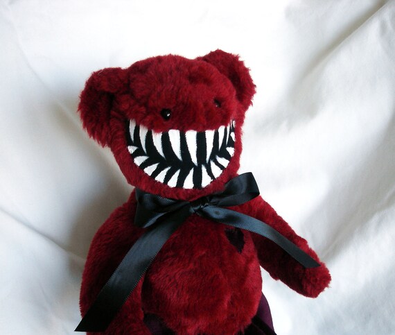 Teddy Bear Monster Two Tone Red and Toothsome