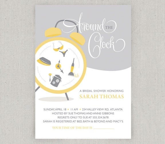 Around The Clock Bridal Shower Invitations 5