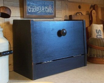 Primitive Bread Box Space Saver Farmhouse Storage Snack Box Lamp Black / Color Choice