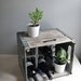 vintage rustic metal and wood milk crate