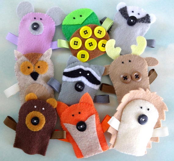 Felt Forest Critter Finger Puppets Sewing Pattern PDF