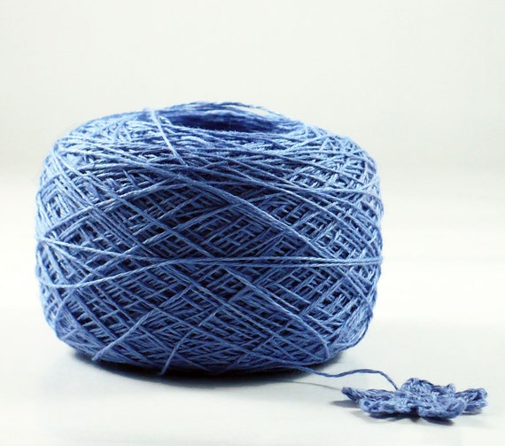 Crochet Thread 3 Ply Linen Thread Periwinkle Linen Yarn