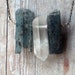 Crystal Point and Raw Blue Kyanite Shards Necklace Rocks and Minerals Specimens Oxidized Sterling Silver Unisex Gemstone Pendant Gift Box