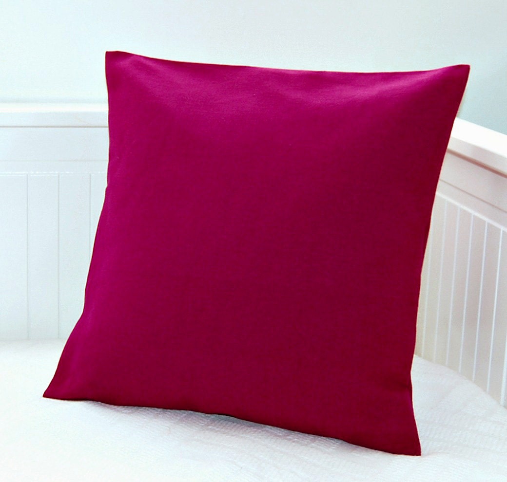 deep raspberry pink accent cushion cover 16 inch pillow