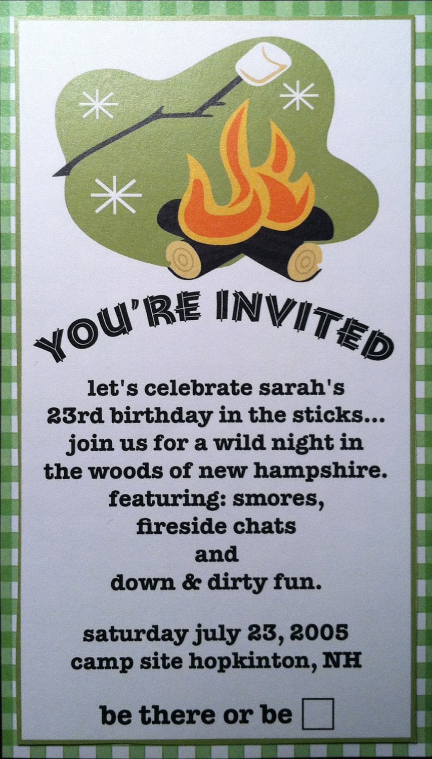 Camping / Outdoor Party Invitations