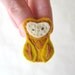 Wee Felt Owl Clip // Butterscotch Barrette // Embroidered Autumn Woodland Hair Accessory by OrdinaryMommy on Etsy