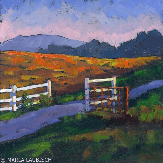 Farm Gate Original fine art oil painting by by MarlaLaubisch