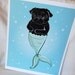 Black MerPug - Eco-Friendly 8x10 Print