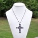 Dylan - Large Cross Pendant Chain Necklace - Pewter - Gunmetal